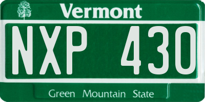 VT license plate NXP430