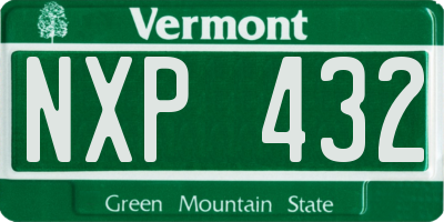 VT license plate NXP432