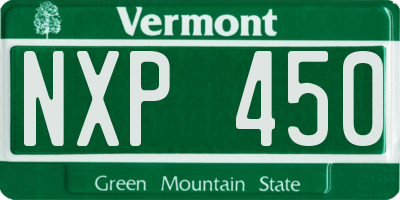 VT license plate NXP450