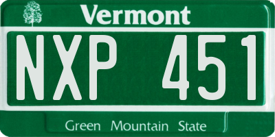 VT license plate NXP451