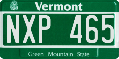 VT license plate NXP465