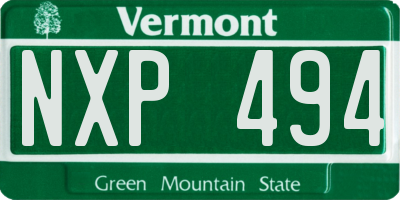 VT license plate NXP494