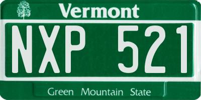 VT license plate NXP521