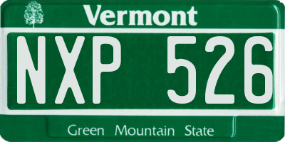 VT license plate NXP526