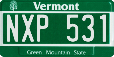 VT license plate NXP531