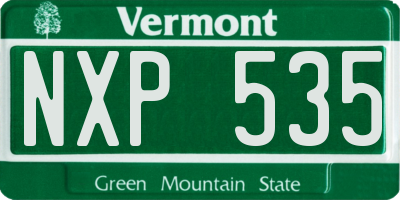 VT license plate NXP535