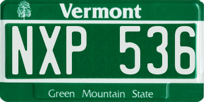 VT license plate NXP536