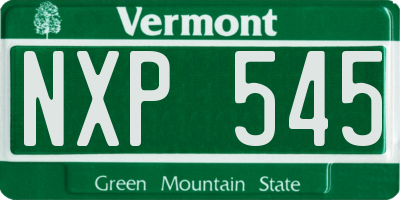 VT license plate NXP545