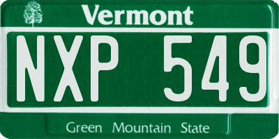 VT license plate NXP549