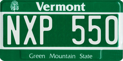VT license plate NXP550