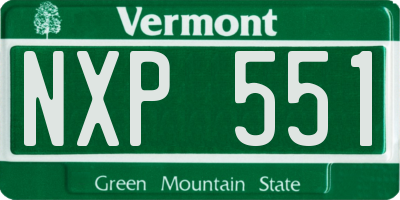 VT license plate NXP551