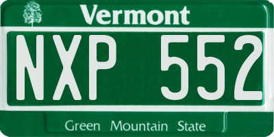 VT license plate NXP552