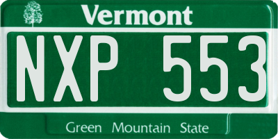 VT license plate NXP553