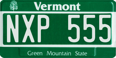 VT license plate NXP555