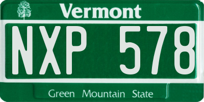 VT license plate NXP578