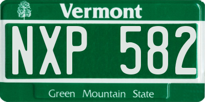 VT license plate NXP582