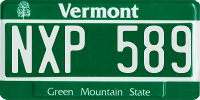 VT license plate NXP589