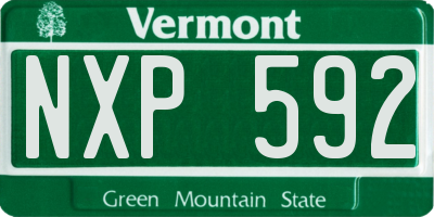 VT license plate NXP592