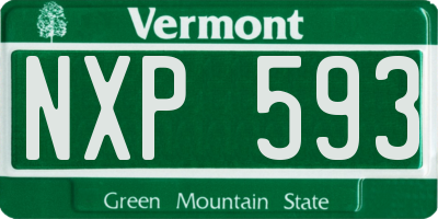 VT license plate NXP593