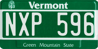 VT license plate NXP596