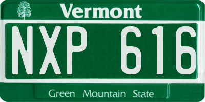 VT license plate NXP616