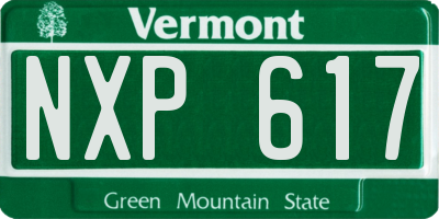 VT license plate NXP617