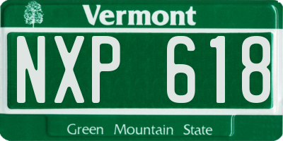 VT license plate NXP618