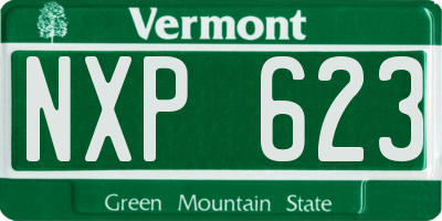 VT license plate NXP623