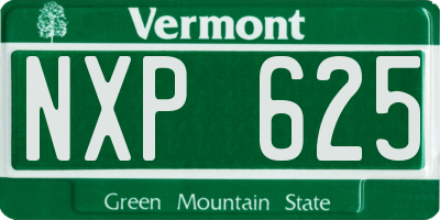 VT license plate NXP625