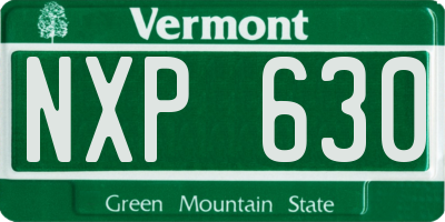 VT license plate NXP630