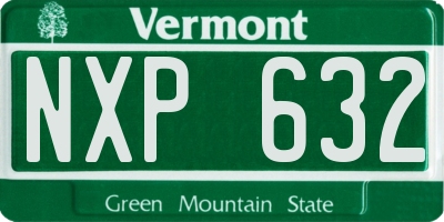 VT license plate NXP632
