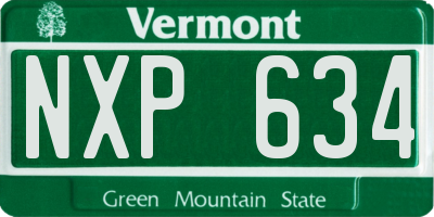 VT license plate NXP634
