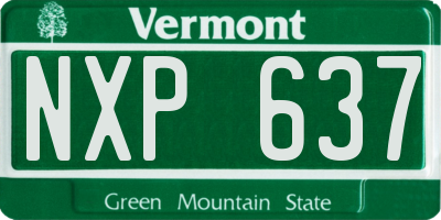VT license plate NXP637
