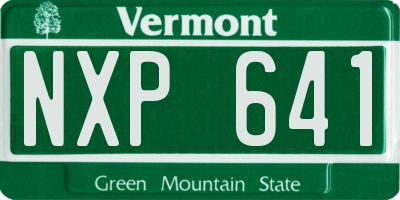 VT license plate NXP641