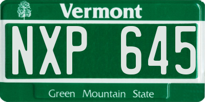 VT license plate NXP645