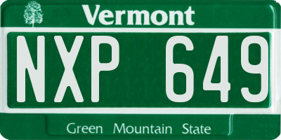 VT license plate NXP649