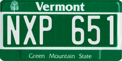 VT license plate NXP651