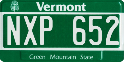 VT license plate NXP652