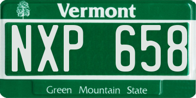 VT license plate NXP658