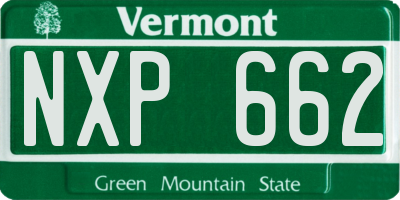 VT license plate NXP662