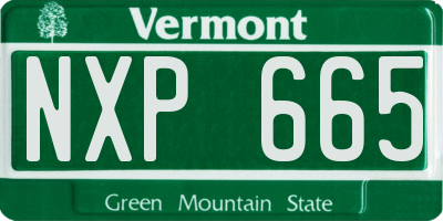 VT license plate NXP665