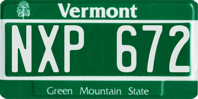 VT license plate NXP672