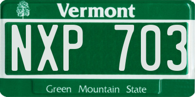 VT license plate NXP703