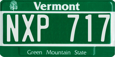 VT license plate NXP717
