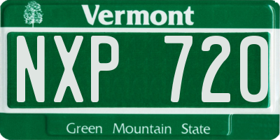 VT license plate NXP720
