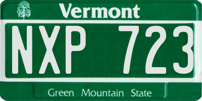 VT license plate NXP723