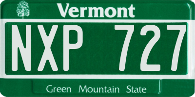 VT license plate NXP727