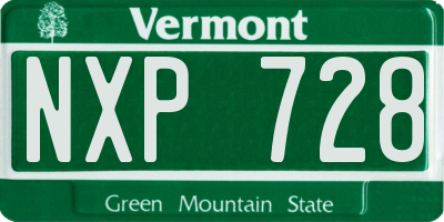 VT license plate NXP728