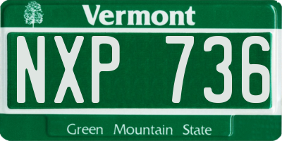 VT license plate NXP736