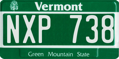 VT license plate NXP738